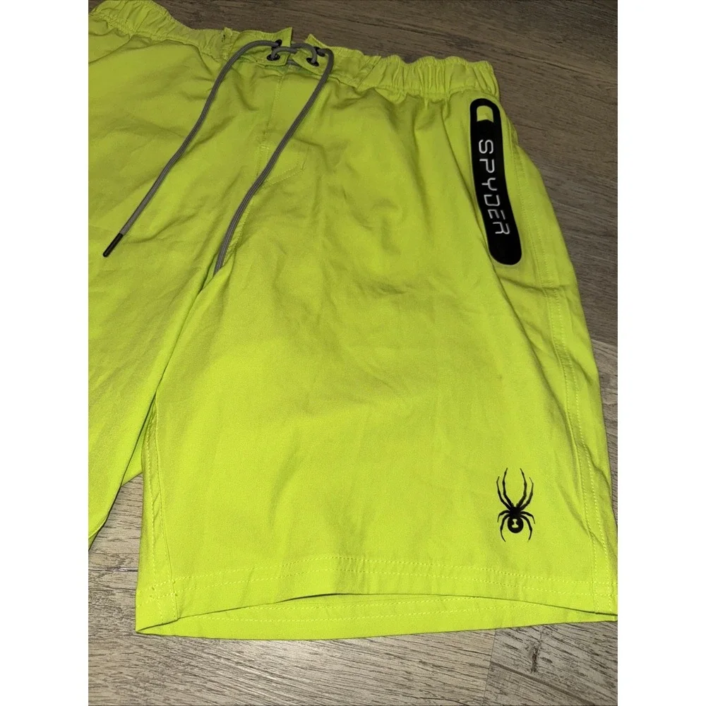 Spyder Swim Lime Eboard Brief Lined Trunks Board Shorts Men's Medium